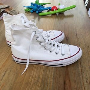 Converse white high tops